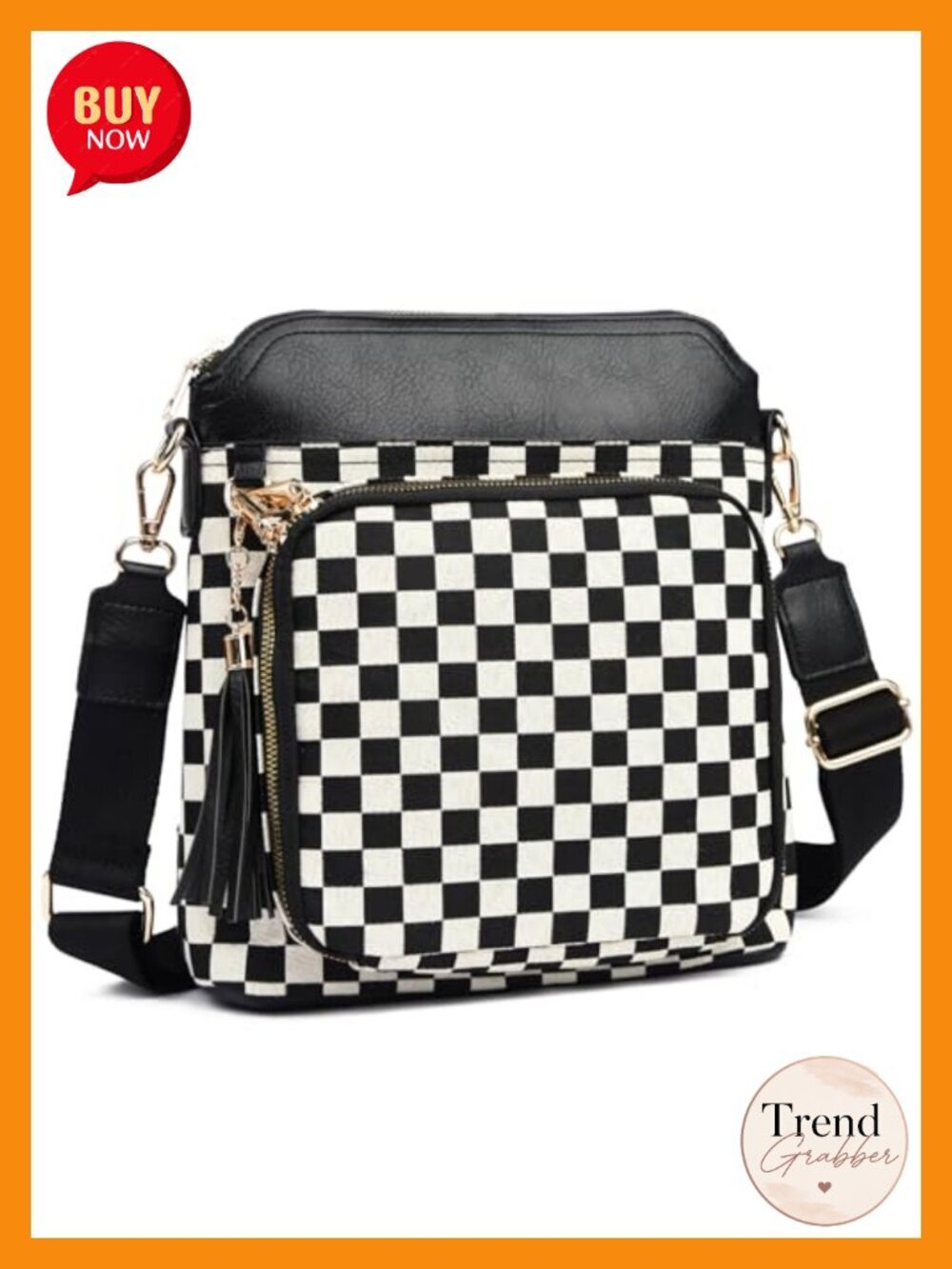 Anti-theft Crossbody Bag with Built-in RFID Wallet, Medium Vegan Leather